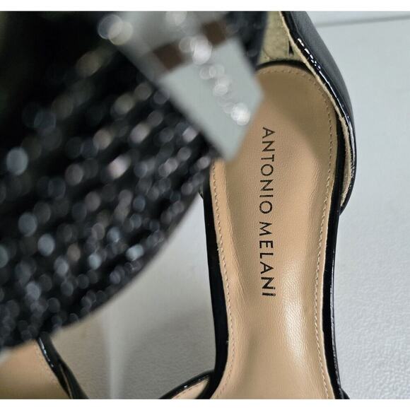 ANTONIO MELANI STRAPPY HEELS "CRIMSON" ANKLE STRAP 9.5 M BLACK - Picture 4 of 10